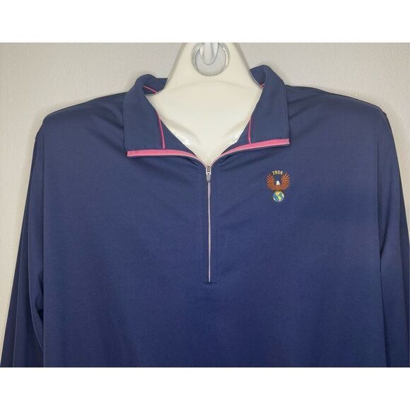 Donald Ross 1/4 Zip Pullover Golf Blue Size Large L - Picture 3 of 7